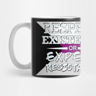 Respect Exsistence or Expect Resistance, Demisexual Pride Flag Mug